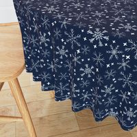 winter snowflakes // navy blue dark blue snowflake pattern snowflake fabric cute snowflakes best xmas holiday christmas design andrea lauren fabric