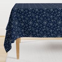 winter snowflakes // navy blue dark blue snowflake pattern snowflake fabric cute snowflakes best xmas holiday christmas design andrea lauren fabric