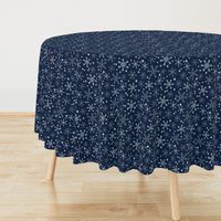 winter snowflakes // navy blue dark blue snowflake pattern snowflake fabric cute snowflakes best xmas holiday christmas design andrea lauren fabric