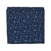 winter snowflakes // navy blue dark blue snowflake pattern snowflake fabric cute snowflakes best xmas holiday christmas design andrea lauren fabric