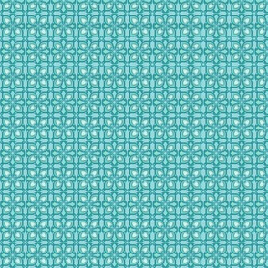 Four-Petaled Abstract Flower, Teal, Small