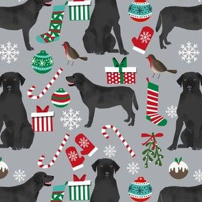 Black Lab christmas fabric cute black labrador design labrador christmas fabric