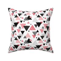 Geometric triangle aztec illustration hand drawn pattern pink 