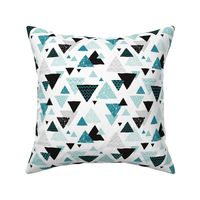 Geometric triangle aztec illustration hand drawn blue