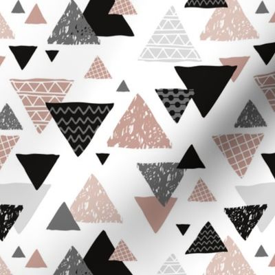 Geometric triangle aztec illustration hand drawn pattern gender neutral beige