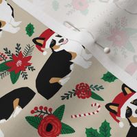 corgis dog fabric poinsettia dogs fabric cute christmas florals best christmas flowers corgi in santa hats cute dogs