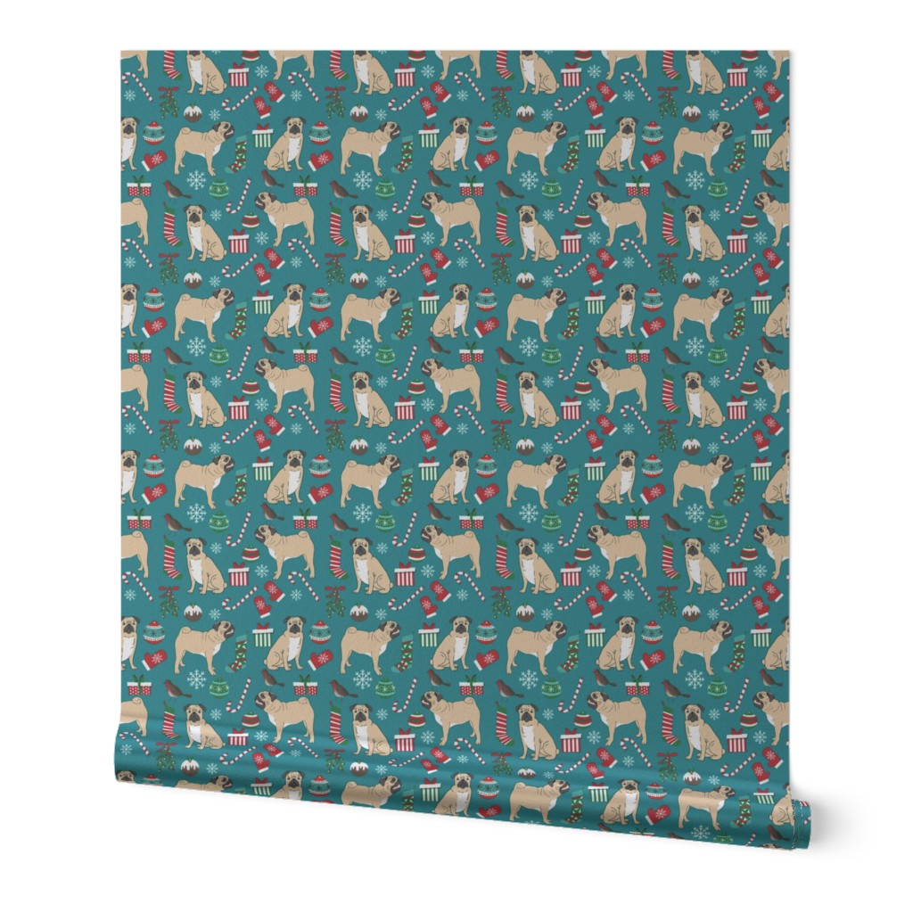 christmas pugs fabric cute pug dog design best pugs fabric cute pug dog christmas red and green christmas pugs fabric