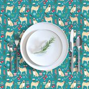 christmas pugs fabric cute pug dog design best pugs fabric cute pug dog christmas red and green christmas pugs fabric