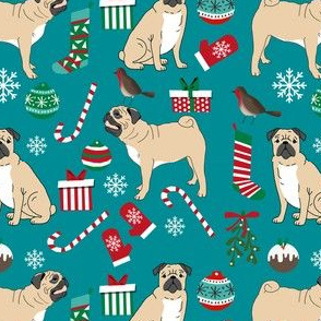 christmas pugs fabric cute pug dog design best pugs fabric cute pug dog christmas red and green christmas pugs fabric