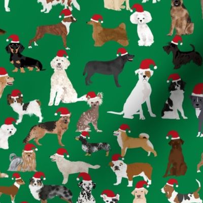 santa paws fabric cute dogs christmas hats santa hats best dog fabric