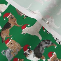 santa paws fabric cute dogs christmas hats santa hats best dog fabric