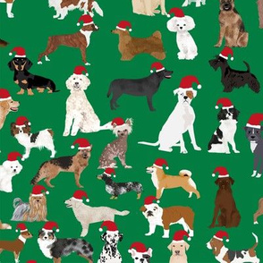 santa paws fabric cute dogs christmas hats santa hats best dog fabric