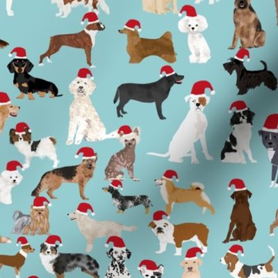 santa paws fabric cute christmas dogs fabric christmas dog design santa hats christmas fabrics