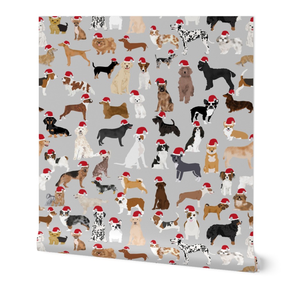 santa paws christmas dog fabric cute santa dogs christmas design cute dogs fabrics