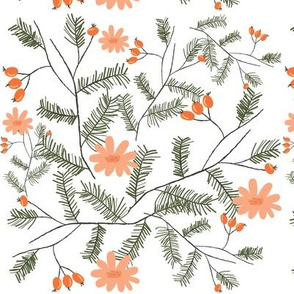 Peach Floral Pine