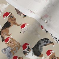 santa paws christmas fabric cute santa hat dogs dog fabric dog design cute dogs best santa dogs fabric