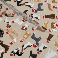 santa paws christmas fabric cute santa hat dogs dog fabric dog design cute dogs best santa dogs fabric
