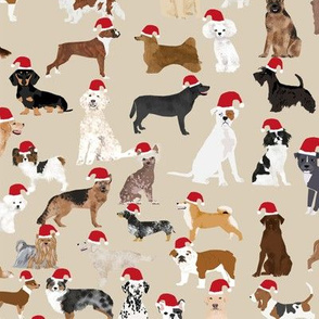 santa paws christmas fabric cute santa hat dogs dog fabric dog design cute dogs best santa dogs fabric