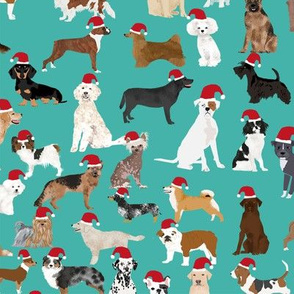 santa paws christmas dogs fabric cute christmas pets design best dog christmas fabric