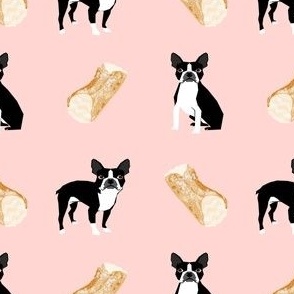 boston terrier cannoli fabric cute pink desserts fabric cute dog design best boston terriers