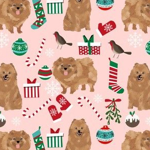 pomeranian dog fabric cute pom design best christmas fabrics cute pomeranian dogs