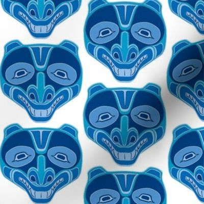 American Indian Bear Face Blue