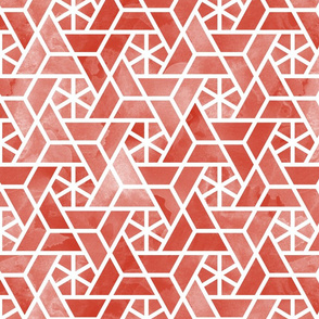 Watercolor lattice - autumn red
