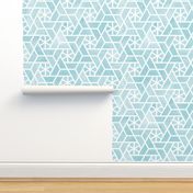 Watercolor lattice - trendy aqua