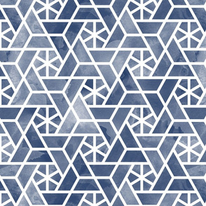 Watercolor lattice - trendy blue