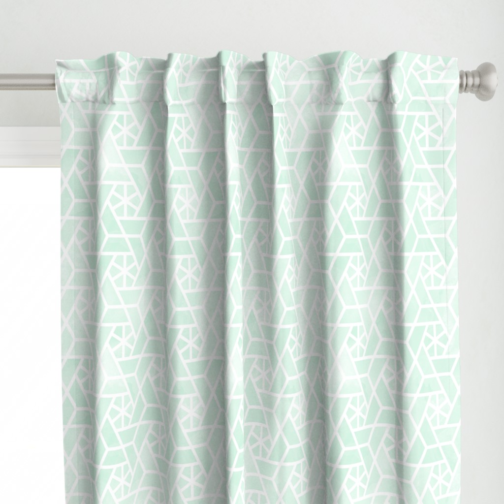 Watercolor lattice - trendy mint