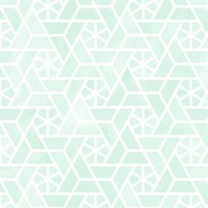 Watercolor lattice - trendy mint