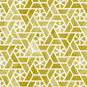 Watercolor lattice - trendy mustard