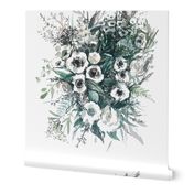 anemones white - original watercolor