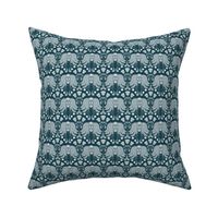 Skulls and Thistle in Deep Teal