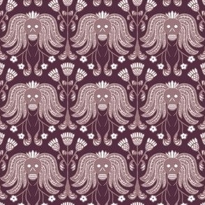 Skulls and Thistle in Aubergine