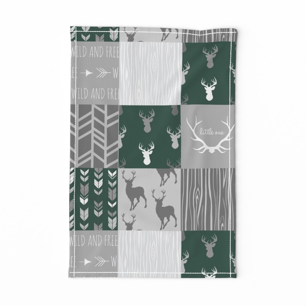 Wholecloth Quilt- Evergreen and Grey Deer-ch-ch-ch-ch-ch