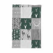 Wholecloth Quilt- Evergreen and Grey Deer-ch-ch-ch-ch-ch