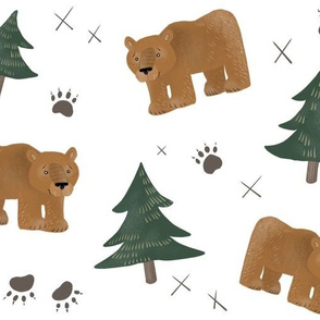 Bears, Trees, and Paw Prints - Larger Scale