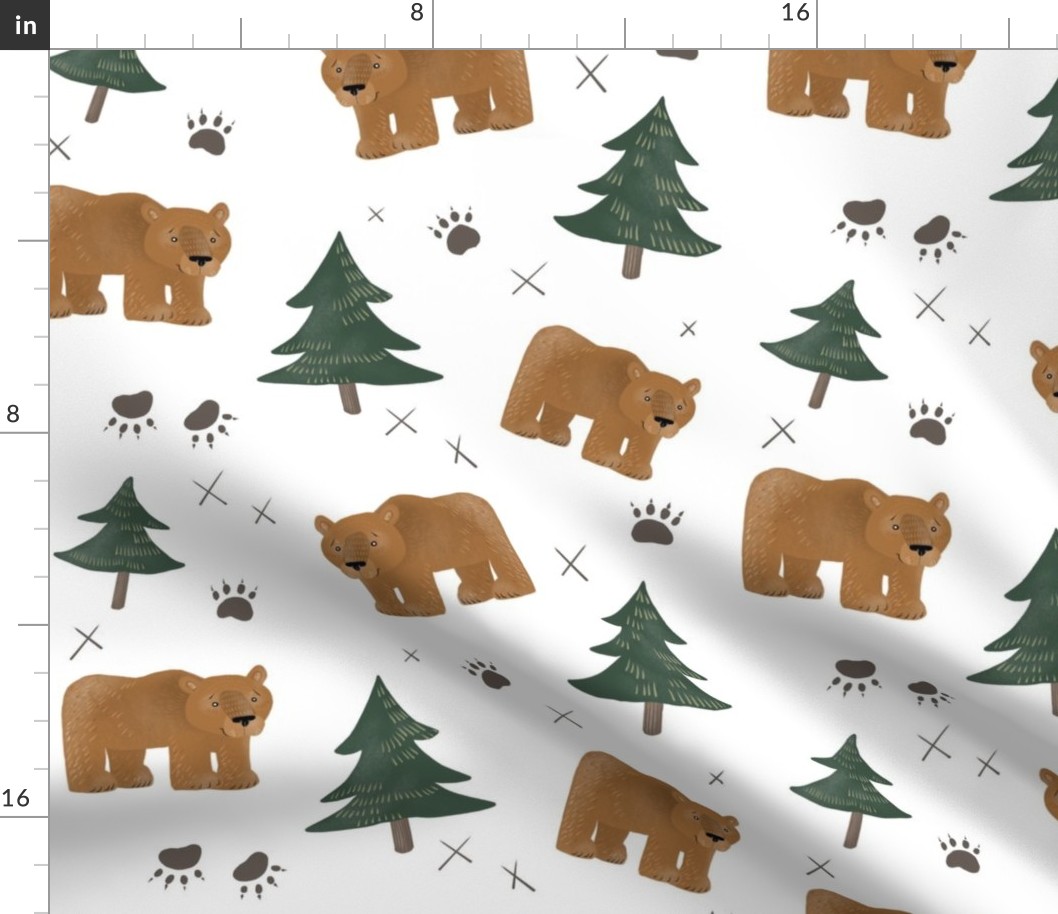 Bears, Trees, and Paw Prints - Larger Scale