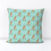 Bambi FAWN II on Pastel Blue Green