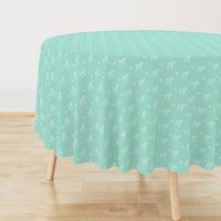 Deer and Bee on Pastel Blue Green