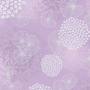 Floral Blush-Purple and White