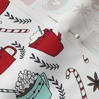 hot chocolate fabric // hot cocoa christmas fabric peppermint coffee peppermint drinks cute holiday hot chocolates