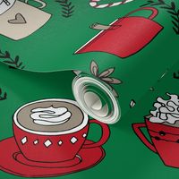 hot chocolate // christmas winter drinks cute christmas fabrics peppermint latte hot chocolates peppermints food drinks