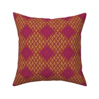 INDIA RAINBOW DIAMOND PATTERN ROSEWOOD BURGUNDY