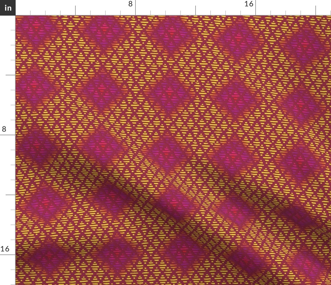 INDIA RAINBOW DIAMOND PATTERN ROSEWOOD BURGUNDY