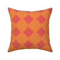 INDIA CORAL ORANGE DIAMOND PATTERN