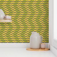 wavy chevron - grey, lime and yellow