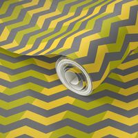 wavy chevron - grey, lime and yellow