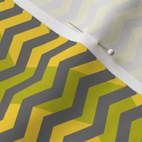 wavy chevron - grey, lime and yellow